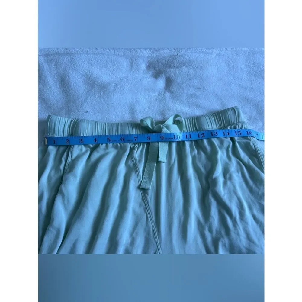 Free People Cropped Drawstring Pajama Pants in Light Sage Lightweight